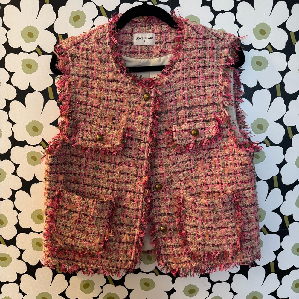 Pink Tweed Women's Vest